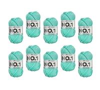 myboshi No.1 Wolle zum Häkeln und Stricken, Schnellstrickgarn, langlebige Mützenwolle, Strickwolle, Häkelwolle, mulesing-frei, 50g, Ll 55m Blau (Meerblau) 10 Knäuel