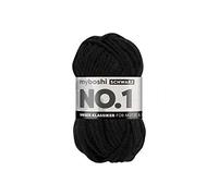 myboshi No.1 Wolle zum Häkeln und Stricken, Schnellstrickgarn, langlebige Mützenwolle, Strickwolle, Häkelwolle, mulesing-frei, 50g, Ll 55m Schwarz (Schwarz) 1 Knäuel