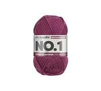 myboshi No.1 Wolle zum Häkeln und Stricken, Schnellstrickgarn, langlebige Mützenwolle, Strickwolle, Häkelwolle, mulesing-frei, 50g, Ll 55m Lila (Brombeere) 1 Knäuel
