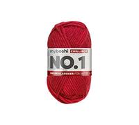 myboshi No.1 Wolle zum Häkeln und Stricken, Schnellstrickgarn, langlebige Mützenwolle, Strickwolle, Häkelwolle, mulesing-frei, 50g, Ll 55m Rot (Chillirot) 1 Knäuel