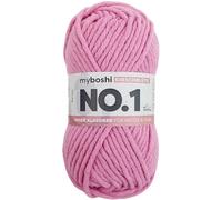 myboshi No.1 Wolle zum Häkeln und Stricken, Schnellstrickgarn, langlebige Mützenwolle, Strickwolle, Häkelwolle, mulesing-frei, 50g, Ll 55m Rosa (Kirschblüte), 1 Knäuel