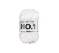 myboshi No.1 Wolle zum Häkeln und Stricken, Schnellstrickgarn, langlebige Mützenwolle, Strickwolle, Häkelwolle, mulesing-frei, 50g, Ll 55m Weiß (Weiß), 1 Knäuel