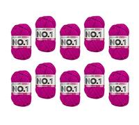 myboshi No.1 Wolle zum Häkeln und Stricken, Schnellstrickgarn, langlebige Mützenwolle, Strickwolle, Häkelwolle, mulesing-frei, 50g, Ll 55m Rosa (Magenta) 10 Knäuel