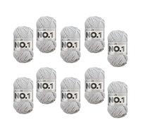 myboshi No.1 Wolle zum Häkeln und Stricken, Schnellstrickgarn, langlebige Mützenwolle, Strickwolle, Häkelwolle, mulesing-frei, 50g, Ll 55m Grau (Silber), 10 Knäuel