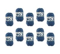 myboshi No.2 Baumwolle zum Häkeln, Baby Wolle, vegane Wolle zum Stricken, 60 Grad waschbar, für Baby und Amigurumi, 50g, Ll 100m Blau (Blaubeere) 10 Knäuel