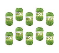 myboshi No.2 Baumwolle zum Häkeln, Baby Wolle, vegane Wolle zum Stricken, 60 Grad waschbar, für Baby und Amigurumi, 50g, Ll 100m Grün (Limettengrün) 10 Knäuel