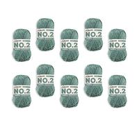 myboshi No.2 Baumwolle zum Häkeln, Baby Wolle, vegane Wolle zum Stricken, 60 Grad waschbar, für Baby und Amigurumi, 50g, Ll 100m Grün (Agave) 10 Knäuel