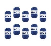 myboshi No.2 Baumwolle zum Häkeln, Baby Wolle, vegane Wolle zum Stricken, Wolle 60 Grad waschbar, für Baby und Amigurumi, 50g, Ll 100m Blau (Saphir) 10 Knäuel