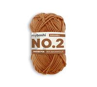 myboshi No.2 Baumwolle zum Häkeln, Baby Wolle, vegane Wolle zum Stricken, 60 Grad waschbar, für Baby und Amigurumi, 50g, Ll 100m Braun (Karamell) 1 Knäuel