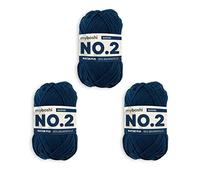 myboshi No.2 Baumwolle zum Häkeln, Baby Wolle, vegane Wolle zum Stricken, 60 Grad waschbar, für Baby und Amigurumi, 50g, Ll 100m Blau (Marine) 3 Knäuel