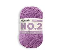 myboshi No.2 Baumwolle zum Häkeln, Baby Wolle, vegane Wolle zum Stricken, 60 Grad waschbar, für Baby und Amigurumi, 50g, Ll 100m Lila (Candy Purpur) 1 Knäuel