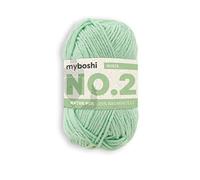 Myboshi No.2 Baumwolle zum Häkeln, Baby Wolle, Vegane Wolle zum Stricken, 60 Grad Waschbar, für Baby und Amigurumi, 50g, Ll 100m Grün (Minze) 1 Knäuel