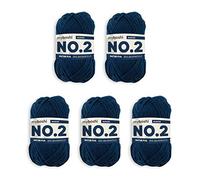 myboshi No.2 Baumwolle zum Häkeln, Baby Wolle, vegane Wolle zum Stricken, 60 Grad waschbar, für Baby und Amigurumi, 50g, Ll 100m Blau (Marine) 5 Knäuel