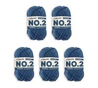 myboshi No.2 Baumwolle zum Häkeln, Baby Wolle, vegane Wolle zum Stricken, 60 Grad waschbar, für Baby und Amigurumi, 50g, Ll 100m Blau (Blaubeere) 5 Knäuel