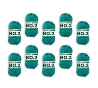 myboshi No.2 Baumwolle zum Häkeln, Baby Wolle, vegane Wolle zum Stricken, 60 Grad waschbar, für Baby und Amigurumi, 50g, Ll 100m Grün (Smaragd) 10 Knäuel