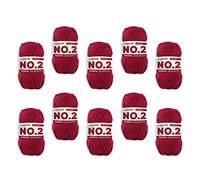 myboshi No.2 Baumwolle zum Häkeln, Baby Wolle, vegane Wolle zum Stricken, Wolle 60 Grad waschbar, für Baby und Amigurumi, 50g, Ll 100m Rot (Chillirot) 10 Knäuel