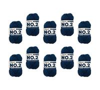 myboshi No.2 Baumwolle zum Häkeln, Baby Wolle, vegane Wolle zum Stricken, Wolle 60 Grad waschbar, für Baby und Amigurumi, 50g, Ll 100m Blau (Marine) 10 Knäuel