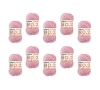 myboshi No.2 Baumwolle zum Häkeln, Baby Wolle, vegane Wolle zum Stricken, Wolle 60 Grad waschbar, für Baby und Amigurumi, 50g, Ll 100m Rosa (Magnolie) 10 Knäuel