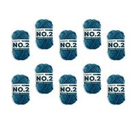 myboshi No.2 Baumwolle zum Häkeln, Baby Wolle, vegane Wolle zum Stricken, Wolle 60 Grad waschbar, für Baby und Amigurumi, 50g, Ll 100m Blau (Petrol), 10 Knäuel