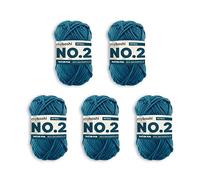 Myboshi No.2 Baumwolle zum Häkeln und Stricken, Baby Wolle, Vegan, 60 Grad Waschbar, für Baby und Amigurumi, 50g, Ll 100m Blau (Petrol) 5 Knäuel