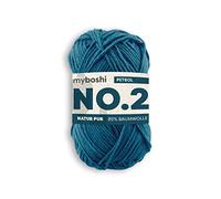 myboshi No.2 Baumwolle zum Häkeln und Stricken, Baby Wolle, vegane Wolle, 60 Grad waschbar, für Baby und Amigurumi, 50g, Ll 100m Blau (Petrol) 1 Knäuel