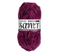 myboshi Samt Wolle zum Häkeln und Stricken, weiche Chenille Wolle im XXL-Knäuel, perfekt für Amigurumi und Kissen, 100% flauschige Polyester, 100g, Ll 100m Lila (Oktopus), 1 Knäuel