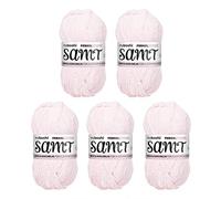 myboshi Samt Wolle zum Häkeln und Stricken, weiche Chenille Wolle im XXL-Knäuel, perfekt für Amigurumi und Kissen, 100% flauschige Polyester, 100g, Ll 100m Rosa (Ferkel), 5 Knäuel