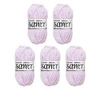 myboshi Samt Wolle zum Häkeln und Stricken, weiche Chenille Wolle im XXL-Knäuel, perfekt für Amigurumi und Kissen, 100% Flauschige Polyester, 100g, Ll 100m Lila (Einhorn) 5 Knäuel