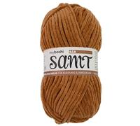 myboshi Samt Wolle zum Häkeln und Stricken, weiche Chenille Wolle im XXL-Knäuel, perfekt für Amigurumi und Kissen, 100% flauschige Polyester, 100g, Ll 100m Braun (Bär), 1 Knäuel