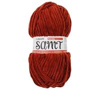 myboshi Samt Wolle zum Häkeln und Stricken, weiche Chenille Wolle im XXL-Knäuel, perfekt für Amigurumi und Kissen, 100% flauschige Polyester, 100g, Ll 100m Rot (Fuchs), 1 Knäuel