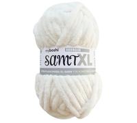 myboshi Samt XL, kuscheliges, extra dickes Chenillegarn, super chunky, zum Häkeln und Stricken, XXL-Knäuel, 100g, Ll 40m, Weiß (Seerose) 1 Knäuel