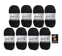 myboshi Samt XS, flauschiges, dünnes Chenillegarn, zum Häkeln und Stricken, für Mini-Amigurumi, Accessoires und Bekleidung, 50g, Ll 90m, Schwarz (Lakritz) 8 Knäuel