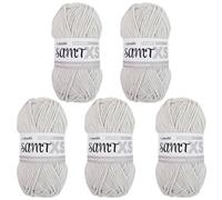 myboshi Samt XS, flauschiges, dünnes Chenillegarn, zum Häkeln und Stricken, für Mini-Amigurumi, Accessoires und Bekleidung, 50g, Ll 90m, Grau (Cashew) 5 Knäuel