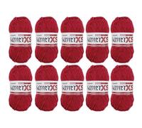 myboshi Samt XS, flauschiges, dünnes Chenillegarn, zum Häkeln und Stricken, für Mini-Amigurumi, Accessoires und Bekleidung, 50g, Ll 90m, Rot (Beere) 10 Knäuel