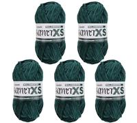 myboshi Samt XS, flauschiges, dünnes Chenillegarn, zum Häkeln und Stricken, für Mini-Amigurumi, Accessoires und Bekleidung, 50g, Ll 90m, Grün (Waldmeister) 5 Knäuel
