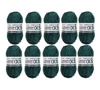 myboshi Samt XS, flauschiges, dünnes Chenillegarn, zum Häkeln und Stricken, für Mini-Amigurumi, Accessoires und Bekleidung, 50g, Ll 90m, Grün (Waldmeister) 10 Knäuel
