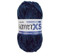 myboshi Samt XS, flauschiges, dünnes Chenillegarn, zum Häkeln und Stricken, für Mini-Amigurumi, Accessoires und Bekleidung, 50g, Ll 90m, Blau (Heidelbeere) 1 Knäuel