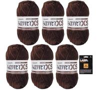 myboshi Samt XS, flauschiges, dünnes Chenillegarn, zum Häkeln und Stricken, für Mini-Amigurumi, Accessoires und Bekleidung, 50g, Ll 90m, Braun (Kakao) 6 Knäuel