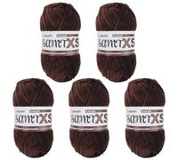 myboshi Samt XS, flauschiges, dünnes Chenillegarn, zum Häkeln und Stricken, für Mini-Amigurumi, Accessoires und Bekleidung, 50g, Ll 90m, Braun (Kakao) 5 Knäuel