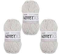 myboshi Samt XS, flauschiges, dünnes Chenillegarn, zum Häkeln und Stricken, für Mini-Amigurumi, Accessoires und Bekleidung, 50g, Ll 90m, Grau (Cashew) 3 Knäuel