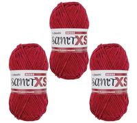 myboshi Samt XS, flauschiges, dünnes Chenillegarn, zum Häkeln und Stricken, für Mini-Amigurumi, Accessoires und Bekleidung, 50g, Ll 90m, Rot (Beere) 3 Knäuel
