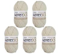 myboshi Samt XS, flauschiges, dünnes Chenillegarn, zum Häkeln und Stricken, für Mini-Amigurumi, Accessoires und Bekleidung, 50g, Ll 90m, Beige (Macadamia) 5 Knäuel