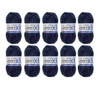 myboshi Samt XS, flauschiges, dünnes Chenillegarn, zum Häkeln und Stricken, für Mini-Amigurumi, Accessoires und Bekleidung, 50g, Ll 90m, Blau (Heidelbeere), 10 Knäuel
