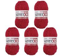 myboshi Samt XS, flauschiges, dünnes Chenillegarn, zum Häkeln und Stricken, für Mini-Amigurumi, Accessoires und Bekleidung, 50g, Ll 90m, Rot (Beere) 5 Knäuel