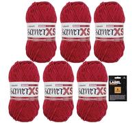 myboshi Samt XS, flauschiges, dünnes Chenillegarn, zum Häkeln und Stricken, für Mini-Amigurumi, Accessoires und Bekleidung, 50g, Ll 90m, Rot (Beere) 6 Knäuel