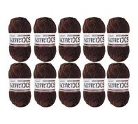 myboshi Samt XS, flauschiges, dünnes Chenillegarn, zum Häkeln und Stricken, für Mini-Amigurumi, Accessoires und Bekleidung, 50g, Ll 90m, Braun (Kakao) 10 Knäuel