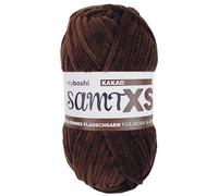 myboshi Samt XS, flauschiges, dünnes Chenillegarn, zum Häkeln und Stricken, für Mini-Amigurumi, Accessoires und Bekleidung, 50g, Ll 90m, Braun (Kakao) 1 Knäuel