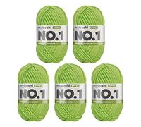 myboshi Strick- und Häkelgarn, Modell No.1 mit Merinowolle, dickes Garn, Acrylharz, Apfelgrün, 5_Knäuel