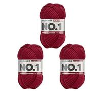 myboshi Strick- und Häkelgarn, Modell No.1 mit Merinowolle, dickes Garn, Acrylharz, Bordeaux, 3_Knäuel