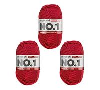 myboshi Strick- und Häkelgarn, Modell No.1 mit Merinowolle, dickes Garn, Acrylharz, Chilirot, 3_Knäuel